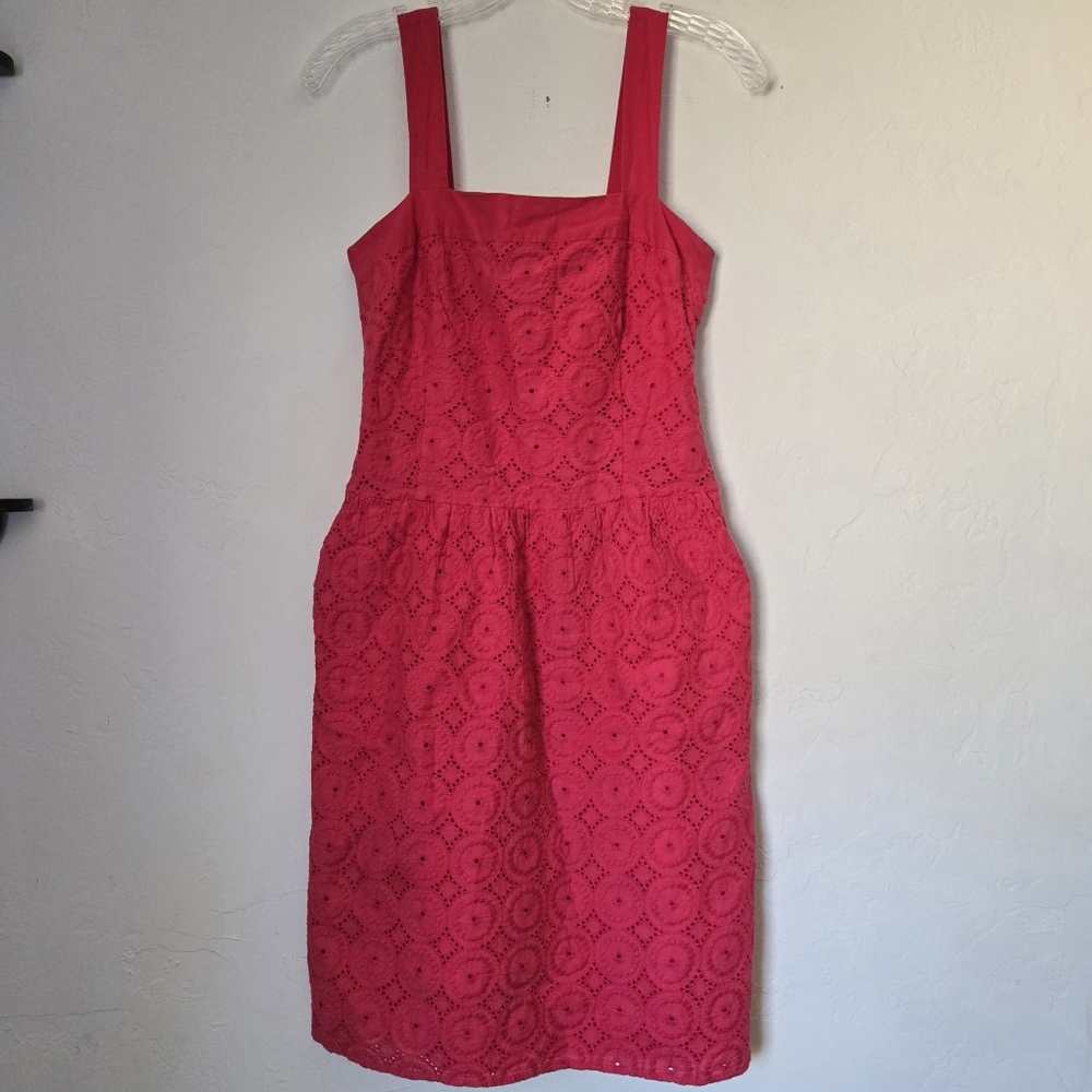 Apostrophe Hot Pink Eyelet Dress Sz 2